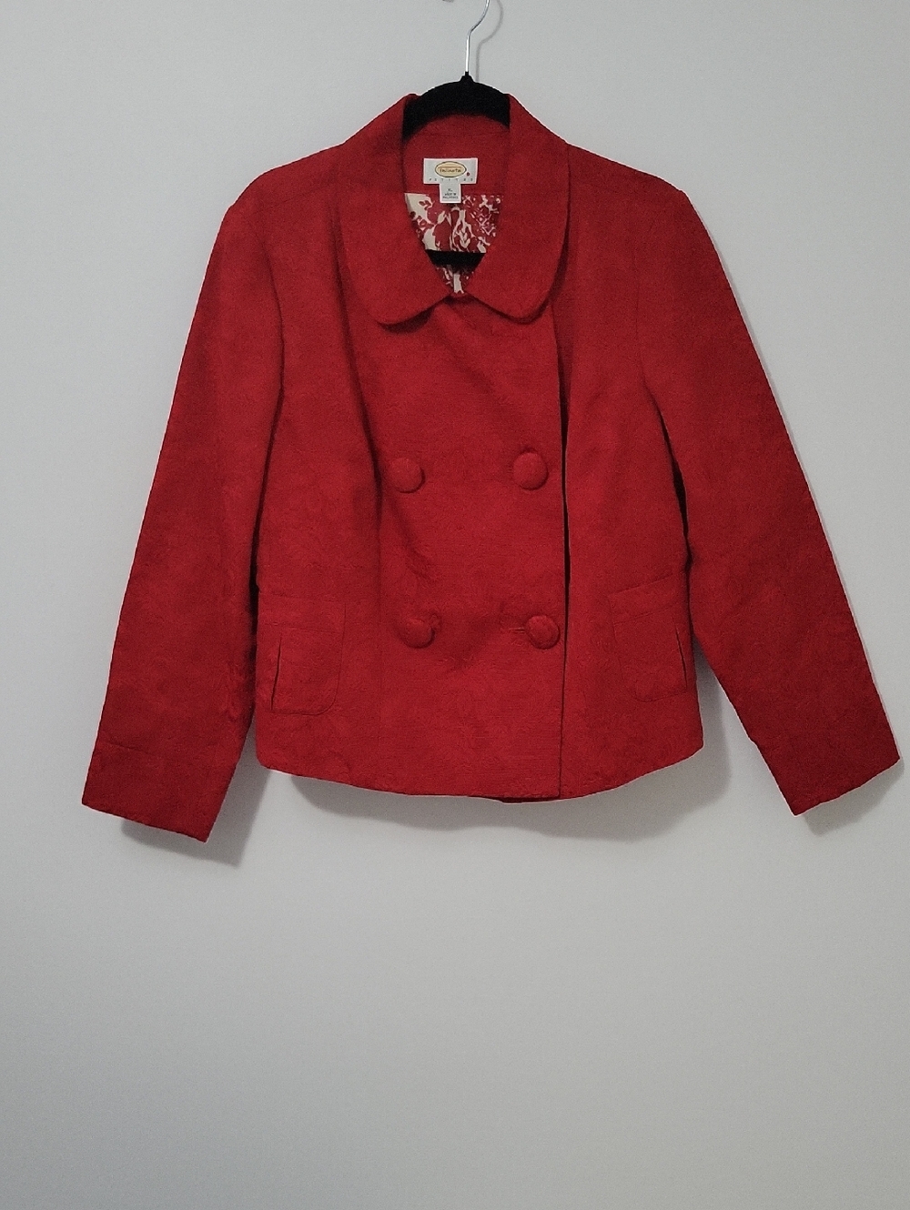 Talbots Petite Red Double-Breasted Jacket, Size X-Large